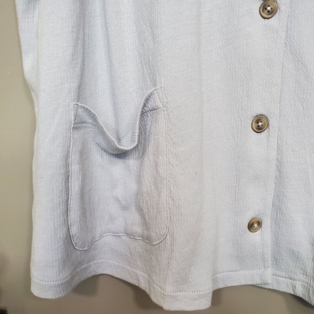 Madewell Camp Shirt Womens Size 1X Knit Lightspun Light Blue Button Up New NF804 - Picture 6 of 11